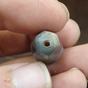 Antique AfricanFaceted gray blue agate bead