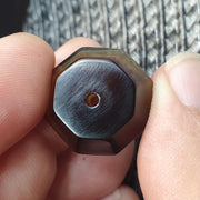 Antique Yemeni 20mm Rare Geometric Faceted Banded Agate Sulemani Bead from Yemen, Loose Gemstone Ancient Silk Road Jewelry