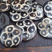Vintage Tibetan Carved Yak Bone Beads Lot Tribal Mask Feather Leaf Disc Beads Supply