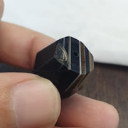 Yemeni Chung Agate, Antique Banded Barrel Bead - Aged Waxy Patina, Translucent Focal | Natural, 20.2mm