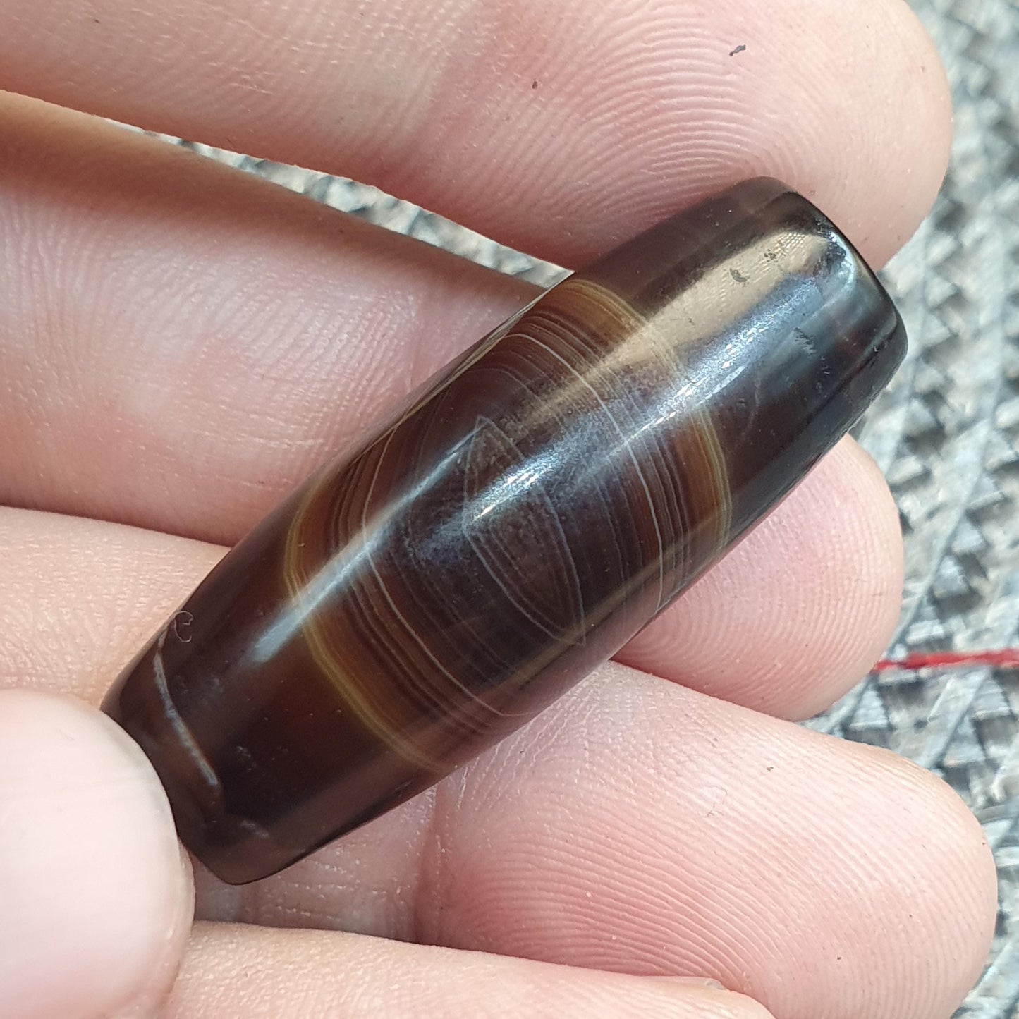 Himalayan Tibetan Agate Suleimani Bead with Natural Eye Pattern, Agate Beads for Meditation Malas, Spiritual Healing, Protective Amulet
