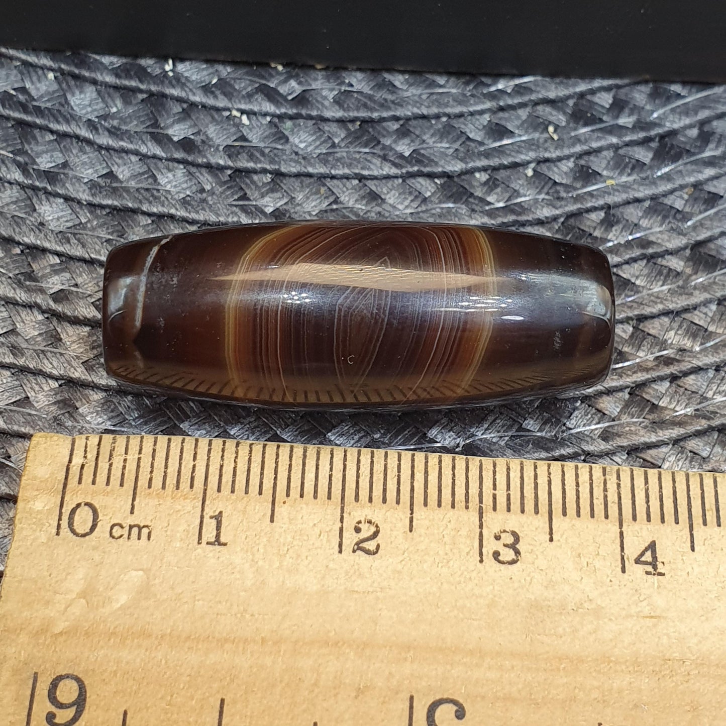 Himalayan Tibetan Agate Suleimani Bead with Natural Eye Pattern, Agate Beads for Meditation Malas, Spiritual Healing, Protective Amulet