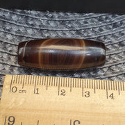 Himalayan Tibetan Agate Suleimani Bead with Natural Eye Pattern, Agate Beads for Meditation Malas, Spiritual Healing, Protective Amulet