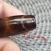 Himalayan Tibetan Agate Suleimani Bead with Natural Eye Pattern, Agate Beads for Meditation Malas, Spiritual Healing, Protective Amulet