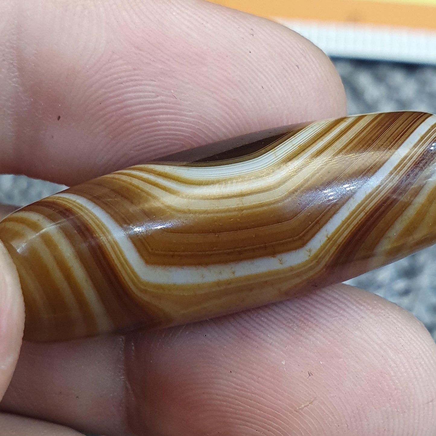 Natural Eye Himalayan Agate Bead 36.9mm Genuine Tibetan Bandit Agate Healing Stone Agate Beads for Meditation Malas, Protective Amulet