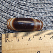 Vintage Natural Phoenix Eye Tibetan Agate Bead 32.2mm, Almond Leaf Shape Amulet Healing Stone Agate Beads for Meditation Malas