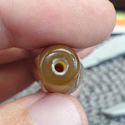 Natural Bullseye Eye Tibetan Agate Bead 44mm, Striking Chevron Peak Mountain Amulet Healing Stone Agate Beads for Meditation Malas