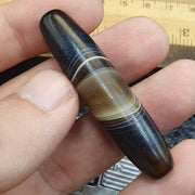 Large Tibetan Agate Bead 55mm, Natural Banded Sulemani Agate, Himalayan Protection Amulet Agate Beads for Meditation Malas