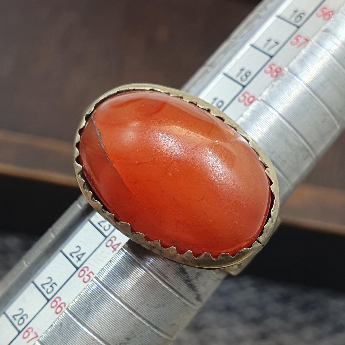 Antique vintage near eastern ring with agate center stone Afghan Ring