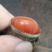 Antique vintage near eastern ring with agate center stone Afghan Ring