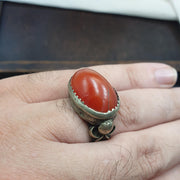 Antique vintage near eastern ring with agate center stone Afghan Ring