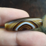 Himalayan Indo Tibetan rare Patterns pure Natural Eyes Banded Agate Amulet, Bead Pendant
