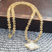 Himalayan Quartz Crystal Necklace, Carved Quartz Turtle Pendant, Frosted Clear Quartz, Spiritual Crystal Jewelry, meditation & energy