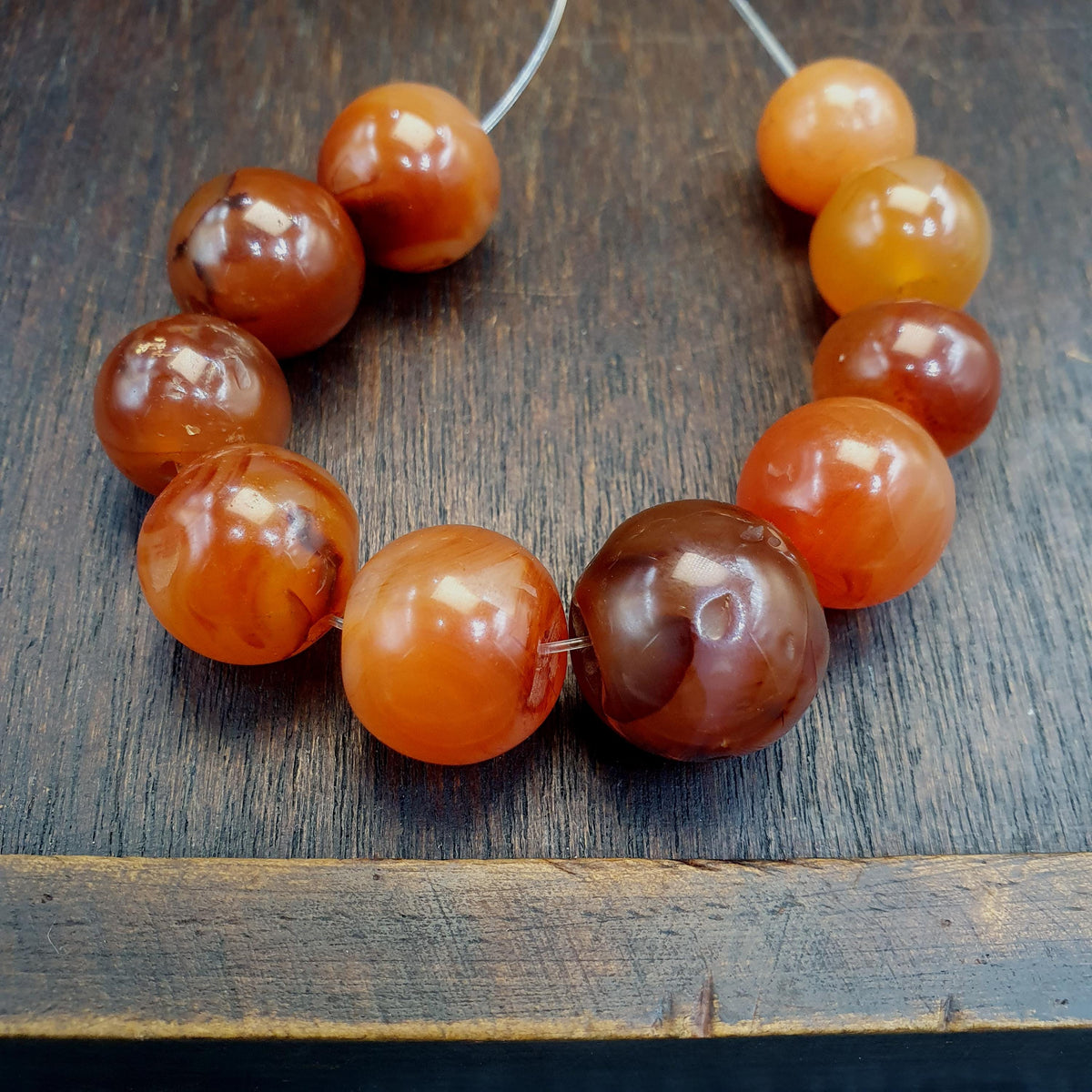 Antique African carnelian  antique agate beads from mali beaded strand