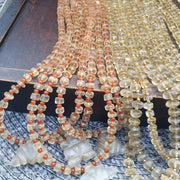 Lot 10 Himalayan Tibetan Quartz Necklace Carved Pendant with Carnelian Spacer Beads, Spiritual Jewelry, Sacred Protection .