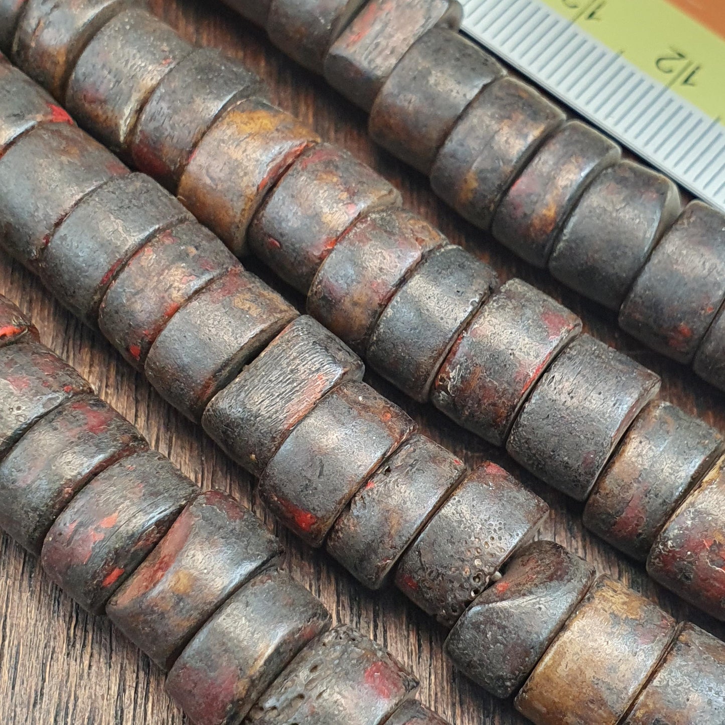 Vintage Tibetan Yak Bone (Buffalo) Beads Beaded Necklace 10-11mm long Strand