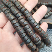 Vintage Tibetan Yak Bone (Buffalo) Beads Beaded Necklace 10-11mm Long Strand
