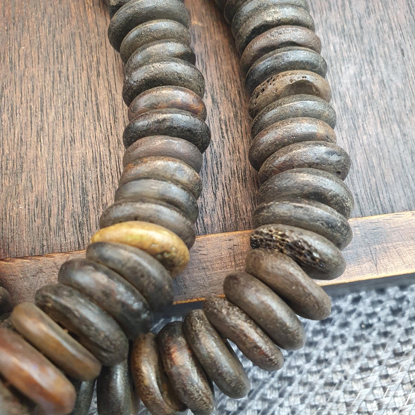 Vintage Tibetan Yak Bone (Buffalo) Beads Beaded Necklace 16mm long Strand