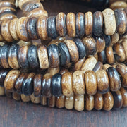 Vintage tibetan yak bone (buffalo) beads beaded necklace 10mm