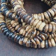 Vintage tibetan yak bone (buffalo) beads beaded necklace 10mm