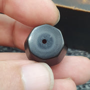 Antique Brown With, Banded Yemeni Agate Bead | Natural Gemstone | 20mm, Barrel Bicone, Ethnographic Amulet