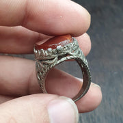 Vintage ring with agate center stone Afghan Ring