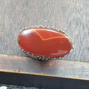 Vintage ring with agate center stone Afghan Ring