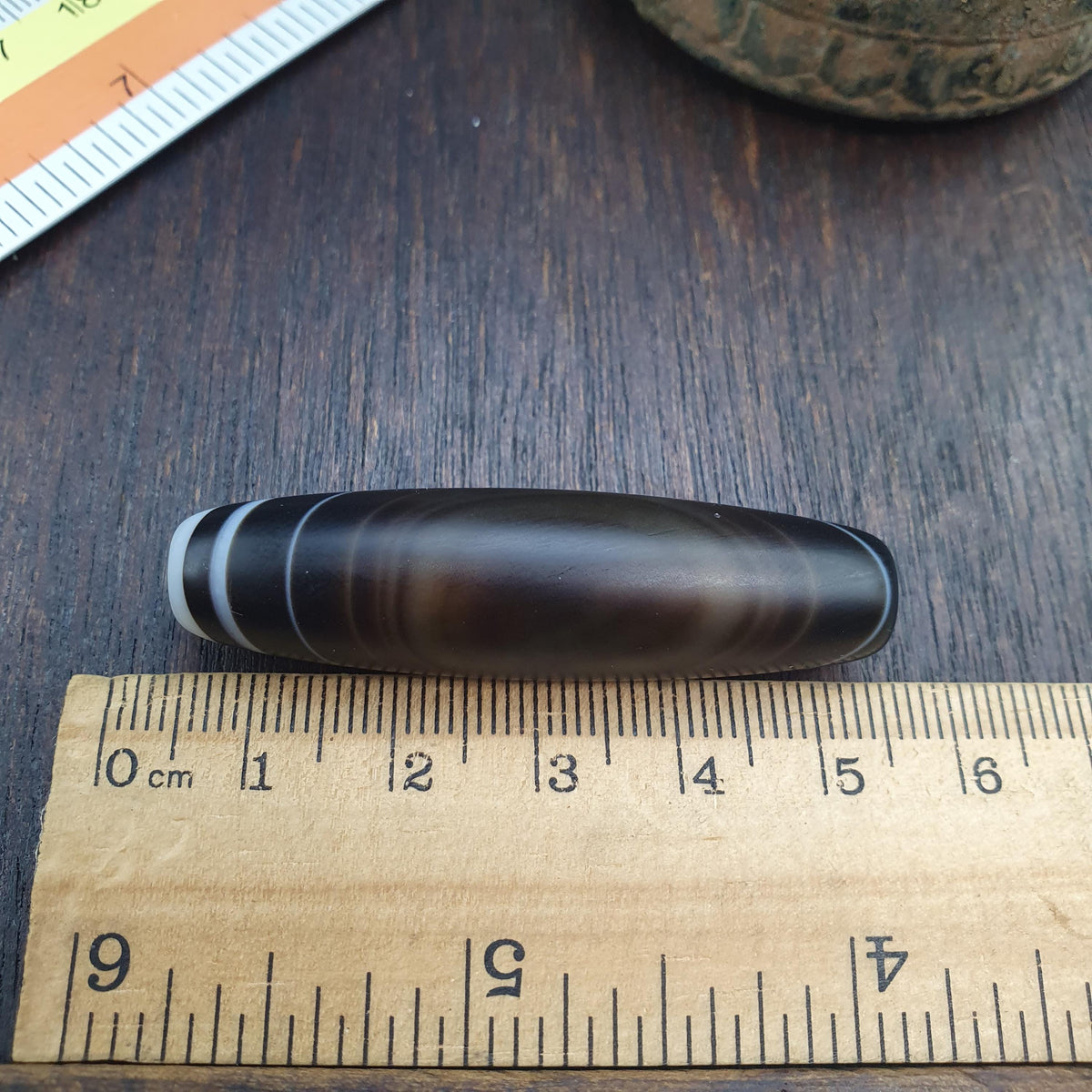 Natural Himalayan Tibetan Agate Bead 50mm Dragon Eye Pattern Banded Amulet Healing Stone Agate Beads for Meditation Malas