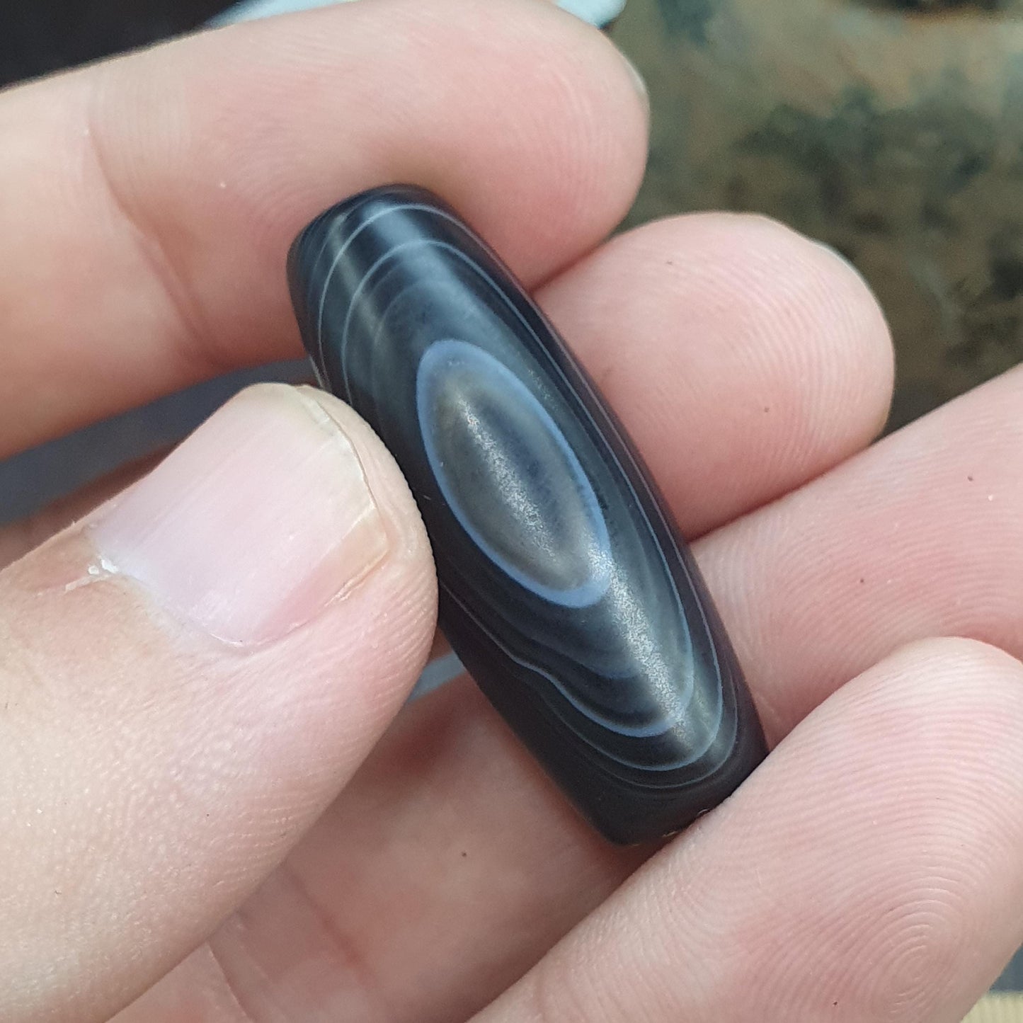 Natural Himalayan Tibetan Agate Bead 36mm Dragon Eye Pattern Banded Amulet Healing Stone Agate Beads for Meditation Malas