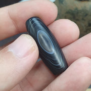 Natural Himalayan Tibetan Agate Bead 36mm Dragon Eye Pattern Banded Amulet Healing Stone Agate Beads for Meditation Malas
