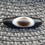 Natural Himalayan Tibetan Agate Bead Bull Eye Pattern Banded Amulet Healing Stone Agate Beads for Meditation Malas