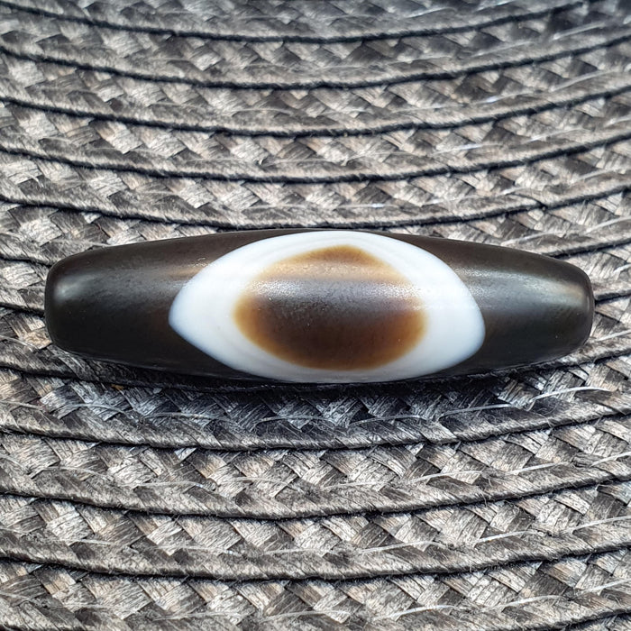 Natural Himalayan Tibetan Agate Bead Bull Eye Pattern Banded Amulet Healing Stone Agate Beads for Meditation Malas