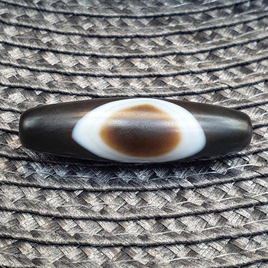 Natural Himalayan Tibetan Agate Bead Bull Eye Pattern Banded Amulet Healing Stone Agate Beads for Meditation Malas