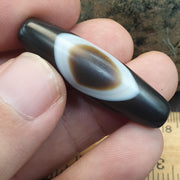 Natural Himalayan Tibetan Agate Bead Bull Eye Pattern Banded Amulet Healing Stone Agate Beads for Meditation Malas