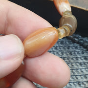 Antique African Agate Necklace, Genuine Carnelian Tube Trade Beads, Trans-Saharan Tribal Stone Choker,