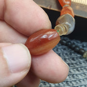 Antique African Agate Necklace, Genuine Carnelian Tube Trade Beads, Trans-Saharan Tribal Stone Choker,