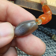 Antique African Agate Necklace, Genuine Carnelian Tube Trade Beads, Trans-Saharan Tribal Stone Choker,
