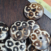 Vintage Tibetan Carved Yak Bone Beads Lot Tribal Mask Feather Leaf Disc Beads Supply