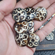 Vintage Tibetan Carved Yak Bone Beads Lot Tribal Mask Feather Leaf Disc Beads Supply