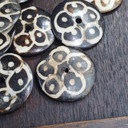 Vintage Tibetan Carved Yak Bone Beads Lot Tribal Mask Feather Leaf Disc Beads Supply