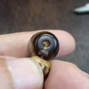 Old Himalayan Tibetan Banded Agate Bracelet Carved Bone Eye Beads Amulet