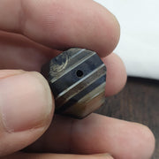 Yemeni Chung Agate, Antique Banded Barrel Bead - Aged Waxy Patina, Translucent Focal | Natural, 20.2mm