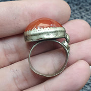 Antique vintage near eastern ring with agate center stone Afghan Ring