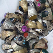 Lot Of 237 Vintage Brass Silver Mix Metals Rings Great Designs rings with agate, Glass and Resin center Stones