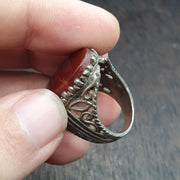 Vintage ring with agate center stone Afghan Ring