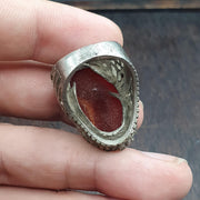 Vintage ring with agate center stone Afghan Ring