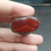 Vintage ring with agate center stone Afghan Ring