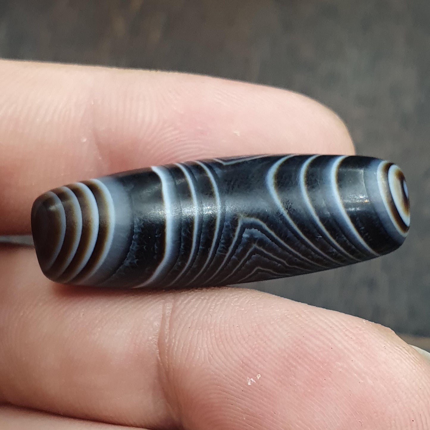 Himalayan tibetan agate suleimani bead natural crystal eye pattern agate