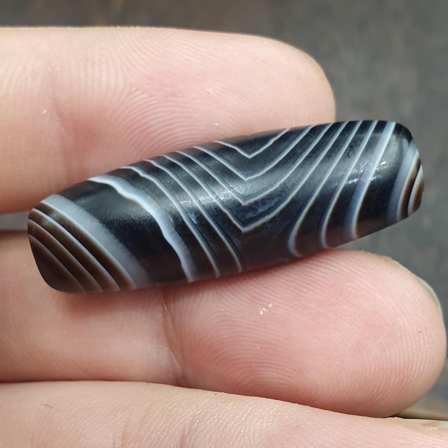 Himalayan tibetan agate suleimani bead natural crystal eye pattern agate