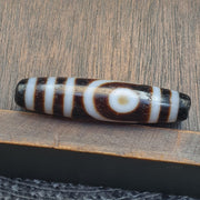 Himalayan Tibetan 2 eye dzi Agate bead amulet with nice soft patina